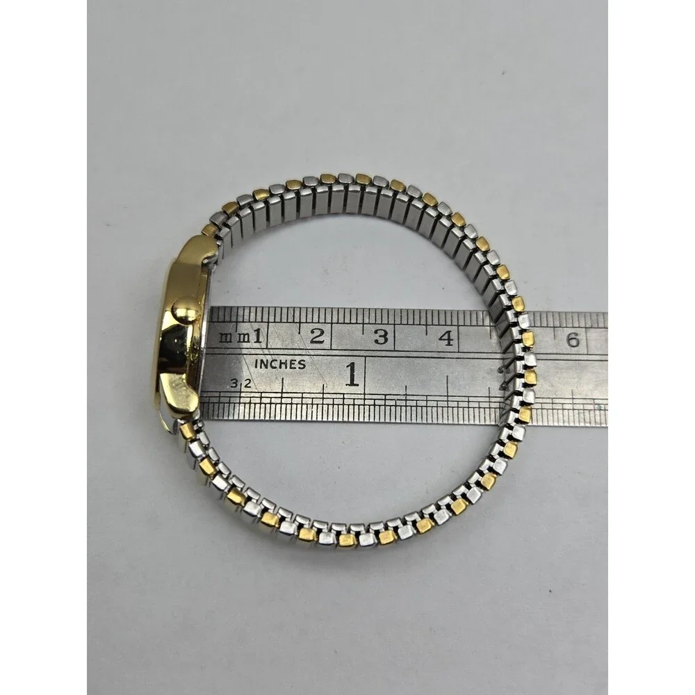 Vintage Timex Cavatina Womens Oval Gold Silver Two Tone Watch Dainty New Battery
